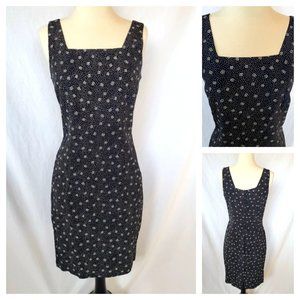 Vtg Dress 90s Geometric Shapes Square Neck Dress